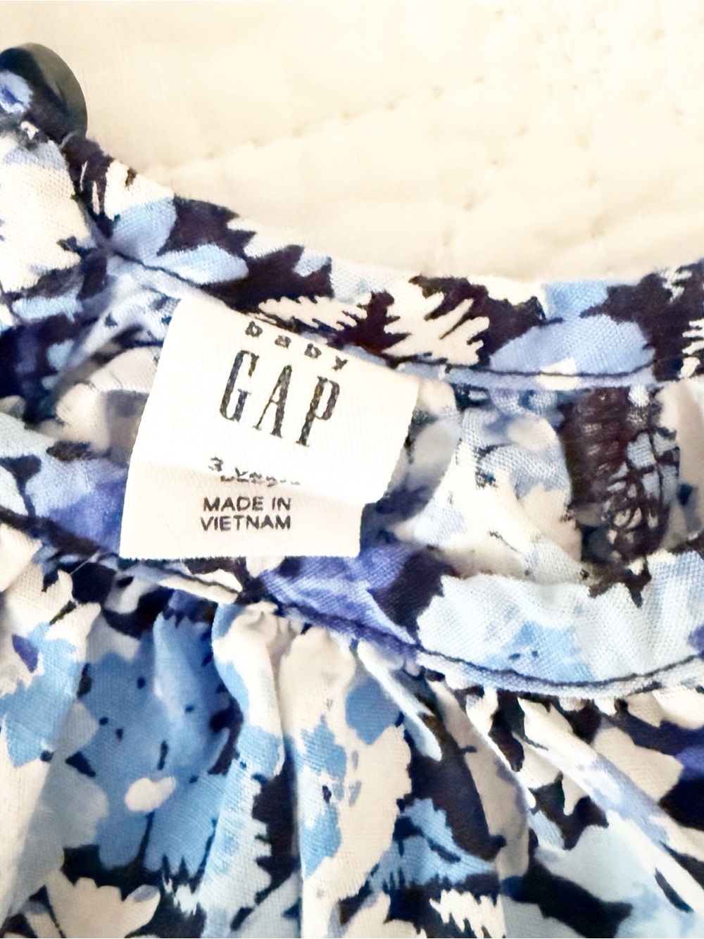 GAP Kids 3T Girls Blue White Floral Print Dress - Picture 2 of 3